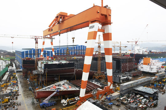 Shipping port, elevated view, GoSeong-gun, South Korea