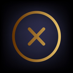 Obraz premium Cross sign. Golden style icon