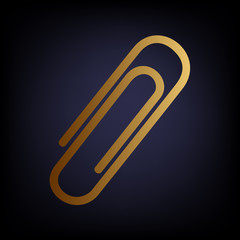 Obraz premium Clip sign. Golden style icon