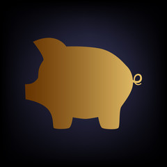 Pig money bank sign