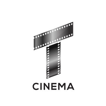 Abstract letter T logo for negative videotape film production