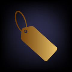 Tag sign. Golden style icon