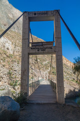 Suspension bridge in Colca canyon, Peru