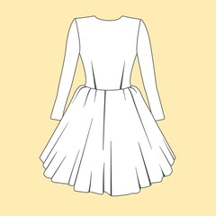 Women dress design. Fashion Flat templates Sketches