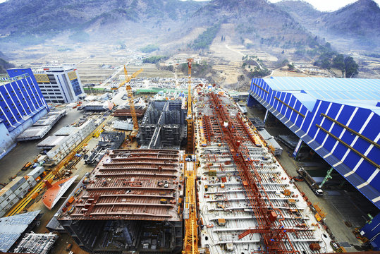 Shipping port, elevated view, GoSeong-gun, South Korea