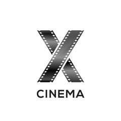Abstract letter X logo for negative videotape film production