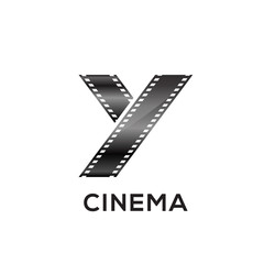 Fototapeta na wymiar Abstract letter Y logo for negative videotape film production