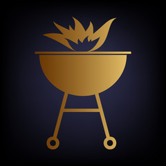 Barbecue with fire icon