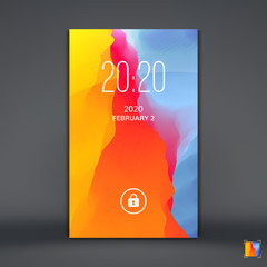Modern Lock Screen for Mobile Apps. Mobile Wallpaper. Vector Illustration.