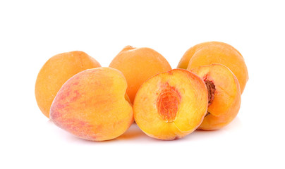 Yellow peach on white background