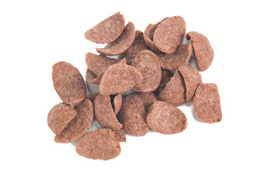 Chocolate cereal isolated on a white background
