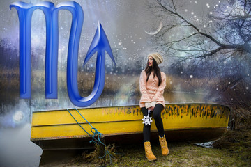 Woman and astrology, zodiac sign Scorpio