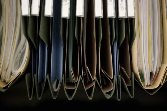 Hanging files, close up