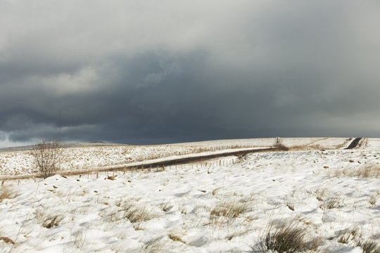 Field in snow, Whitelee, Ayrshire, Scotland
