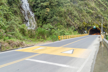 Tunnel on the road Banos - Puyo, Ecuador