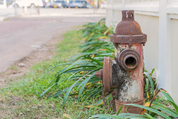 Red Fire Hydrant Water Pipe on Street