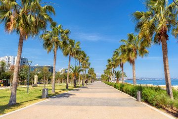 Park of modern sculpture, Promenade alley in Limassol, Cyprus