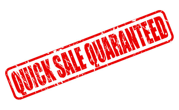 QUICK SALE QUARANTEED red stamp text