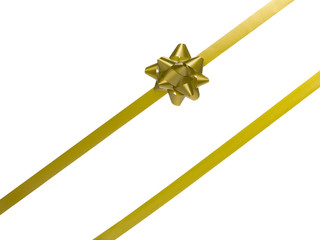 yellow ribbon with gift bow.