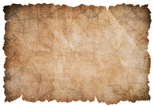 old pirates treasure map isolated 