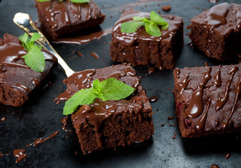 Chocolate biscuit with mint