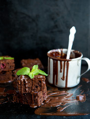Chocolate biscuit with mint