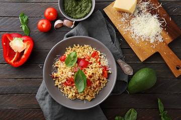 vegetarian pasta in bowl