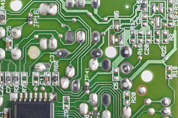 Electronic integrated circuitry macro detail. Technology backgro
