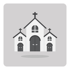 Vector of flat icon, Church building on isolated background