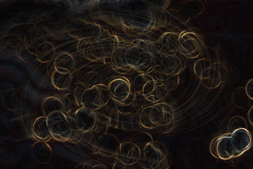 Abstract curve and round shape line spin to center on black 