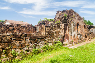 Ruins of former penal colony at Ile Royale, one of the islands of Iles du Salut (Islands of Salvation) in French Guiana