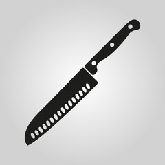 The knife for meat icon. Knife and chef, kitchen symbol.UI. Web. Logo. Sign. Flat design. App.