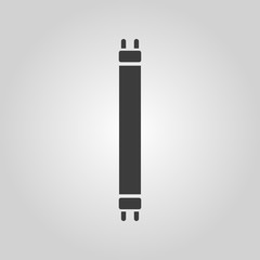 The fluorescent light bulb icon. Lamp and bulb, lightbulb symbol.UI. Web. Logo. Sign. Flat design. App.