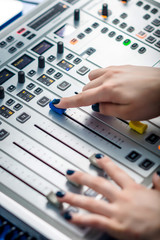 dj working on the radio