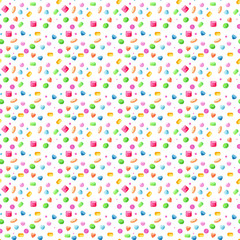 Hand drawn sweet watercolor  buttons seamless pattern for paper and fabric design