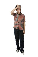 smiling young man on white.