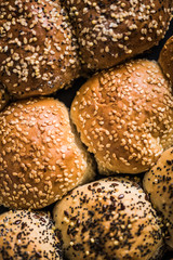 Healthy bakery rolls and buns