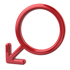 3d illustration of red male sign