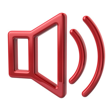 3d illustration of red speaker icon
