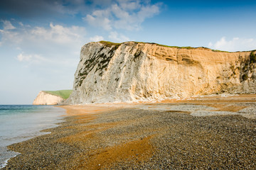 white cliffs at prehistoric Jurassic coast