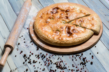 pot pie on rustic background