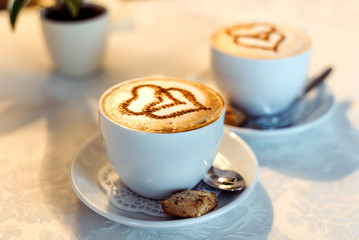 Cappuccino with a pattern heart.
