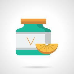 Ascorbic acid flat color vector icon