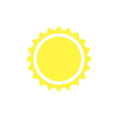 Sun, flat icon, white background vector illustration