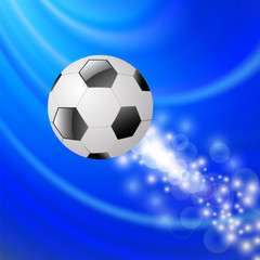 Fototapeta premium Sport Football Icon on Blue Blurred Wave Background