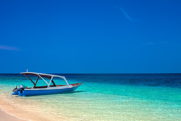 boat on a beautiful tropical beach
