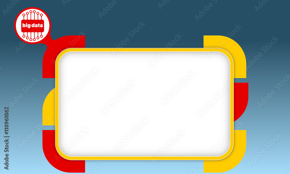 Aufkleber vector box to fill your text and big data icon