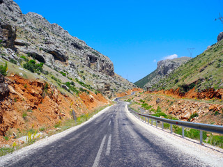 The road in the mountains of Turkey.