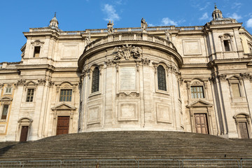 Basilica di Santa Maria Maggiore, Cappella Paolina, view from  Piazza Esquilino in Rome. Italy.
