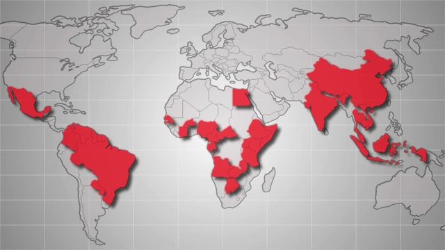 Zika virus spreads world map. Zika virus alert. Moskit. with china